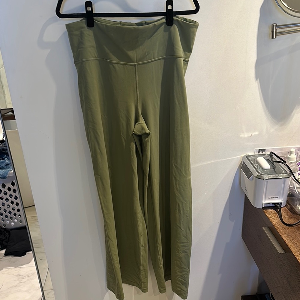 Athleta Olive Green Wide Leg Yoga Pants